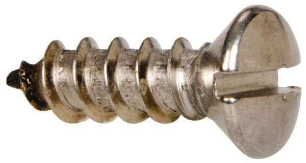 Value Collection - #12 Oval Head Slotted Sheet Metal Screw - Stainless Steel, 3/4" OAL, Grade 316 - Eagle Tool & Supply