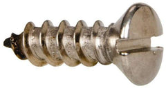 Value Collection - #12 Oval Head Slotted Sheet Metal Screw - Stainless Steel, 3/4" OAL, Grade 316 - Eagle Tool & Supply