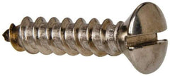 Value Collection - #12 Oval Head Slotted Sheet Metal Screw - Stainless Steel, 1" OAL, Grade 316 - Eagle Tool & Supply
