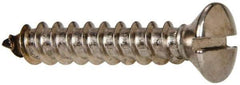 Value Collection - #12 Oval Head Slotted Sheet Metal Screw - Stainless Steel, 1-1/4" OAL, Grade 316 - Eagle Tool & Supply