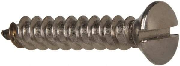 Value Collection - #12 Oval Head Slotted Sheet Metal Screw - Stainless Steel, 1-1/2" OAL, Grade 316 - Eagle Tool & Supply
