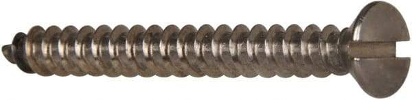 Value Collection - #12 Oval Head Slotted Sheet Metal Screw - Stainless Steel, 2" OAL, Grade 316 - Eagle Tool & Supply