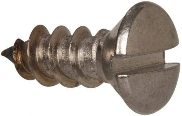 Value Collection - #14 Oval Head Slotted Sheet Metal Screw - Stainless Steel, 3/4" OAL, Grade 316 - Eagle Tool & Supply
