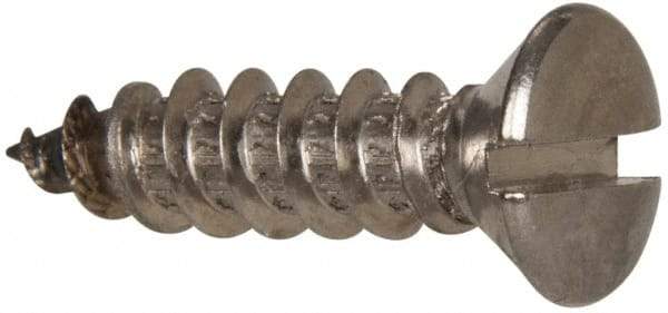 Value Collection - #14 Oval Head Slotted Sheet Metal Screw - Stainless Steel, 1" OAL, Grade 316 - Eagle Tool & Supply