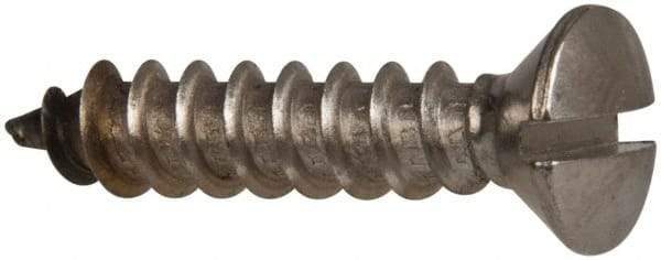 Value Collection - #14 Oval Head Slotted Sheet Metal Screw - Stainless Steel, 1-1/4" OAL, Grade 316 - Eagle Tool & Supply