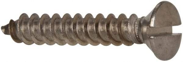 Value Collection - #14 Oval Head Slotted Sheet Metal Screw - Stainless Steel, 1-1/2" OAL, Grade 316 - Eagle Tool & Supply