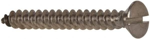 Value Collection - #14 Oval Head Slotted Sheet Metal Screw - Stainless Steel, 2" OAL, Grade 316 - Eagle Tool & Supply