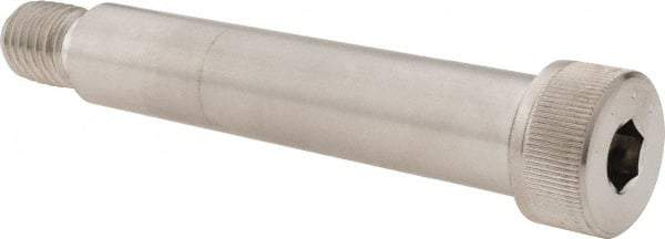 Made in USA - 3/4" Shoulder Diam x 3-3/4" Shoulder Length, 5/8-11 UNC, Hex Socket Shoulder Screw - 300, 18-8 Stainless Steel, Uncoated, 1/2" Head Height x 1" Head Diam - Eagle Tool & Supply