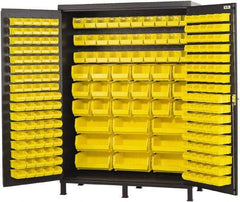 Valley Craft - 227 Bin Storage Cabinet - Steel, 60" Wide x 24" Deep x 84" High, Gray - Eagle Tool & Supply