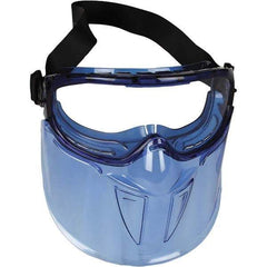 KleenGuard - Size Universal, Clear Anti-Fog & Scratch Resistant Lens, Goggles with Face Shield - Indirect Vent, Blue Frame, Over the Glass Style - Eagle Tool & Supply