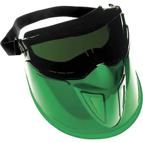 KleenGuard - Size Universal, Green Anti-Fog & Scratch Resistant Lens, Goggles with Face Shield - Indirect Vent, Black Frame, Over the Glass Style - Eagle Tool & Supply