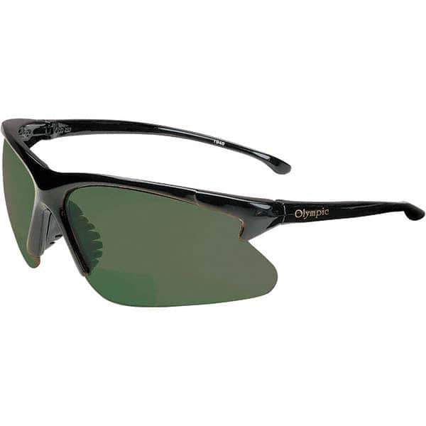 Jackson Safety - +2.5, Green Lenses, Framed Magnifying Safety Glasses - UV Protection, Black Frame - Eagle Tool & Supply