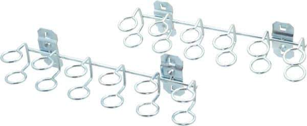 Triton - 3/4" ID, 9" Long 2 Pack, 9" Wide Multi-Ring Tool Holder 3/4" Ring ID & 1-3/4" Deep Pegboard Hooks - 1-3/4" Projection, Steel - Eagle Tool & Supply