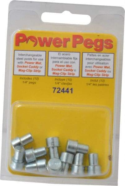 Triton - Tool Box Steel Power Peg - 5/16" Wide x 9/16" High, Plain Steel, For Mag Clip Socket Strips, Socket Caddies, Power Mats - Eagle Tool & Supply