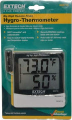 Extech - 14 to 140°F, 10 to 99% Humidity Range, Thermo-Hygrometer - 4% Relative Humidity Accuracy - Eagle Tool & Supply