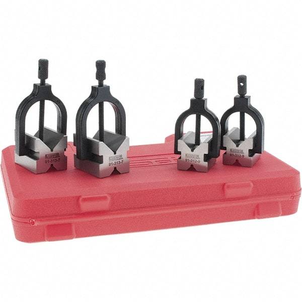 SPI - 1 and 1-1/2" Max Capacity, 90° Angle, V-Block - 1-1/2 and 2" Long x 1-1/4 and 1-1/2" Wide x 1-1/4 and 1-1/2" High - Eagle Tool & Supply