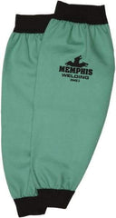 MCR Safety - Size Universal, Green Cotton Cut & Flame Resistant Sleeve - 23" Long Sleeve, Elastic Opening at Both Ends - Eagle Tool & Supply