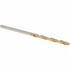 Guhring - #48 118° High Speed Steel Jobber Drill - TiN Finish, Right Hand Cut, Spiral Flute, Straight Shank, 49mm OAL, Standard Point - Eagle Tool & Supply