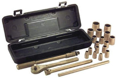 Ampco - 26 Piece 1/2" Drive Socket Set - 6 Points, 10mm to 32mm Range, Metric Measurement Standard - Eagle Tool & Supply