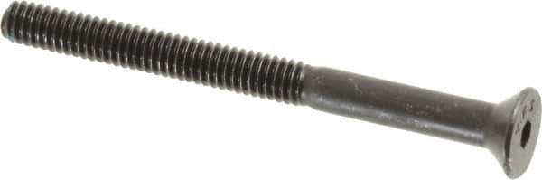 Value Collection - #8-32 UNC Hex Socket Drive, Flat Screw - Alloy Steel, Black Oxide Finish, Partially Threaded, 2" OAL - Eagle Tool & Supply