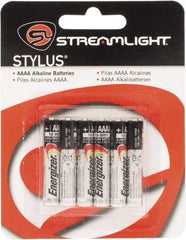 Streamlight - Size AAAA, Alkaline, 6 Pack, Standard Battery - 1.5 Volts, Button Tab Terminal - Eagle Tool & Supply