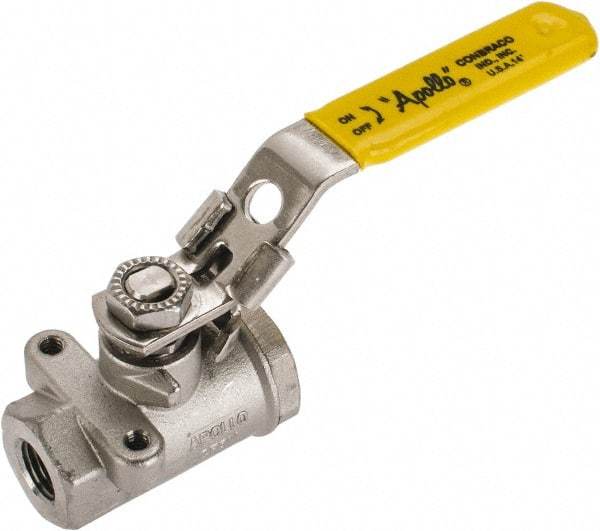 Apollo - 1/4" Pipe, Standard Port, Stainless Steel Standard Ball Valve - 2 Piece, NPT Ends, Locking Lever Handle, 600 WOG, 150 WSP - Eagle Tool & Supply