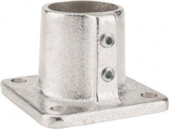 Hollaender - 1-1/2" Pipe, Base Flange, Aluminum Alloy Flange Pipe Rail Fitting - Bright Finish - Eagle Tool & Supply