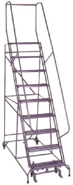 Ballymore - 120" 9 Step Ladder - 350 Lb Capacity, 90" Platform Height, 32" Base Width x 65" Depth, Grip Strut - Eagle Tool & Supply