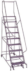 Ballymore - 120" 9 Step Ladder - 350 Lb Capacity, 90" Platform Height, 32" Base Width x 65" Depth, Grip Strut - Eagle Tool & Supply