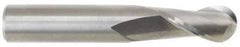 M.A. Ford - 7/16" Diam, 1" LOC, 2 Flute Solid Carbide Ball End Mill - Uncoated, Single End, 2-3/4" OAL, 7/16" Shank Diam, Spiral Flute - Eagle Tool & Supply
