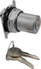 Eaton Cutler-Hammer - 30-1/2mm Mount Hole, 2 Position, Key Operated, Selector Switch Only - Silver, Maintained (MA) - Eagle Tool & Supply