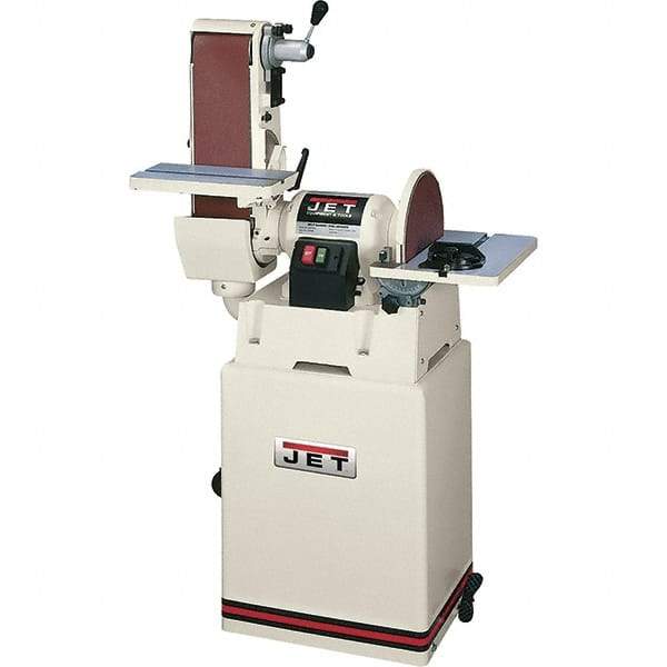 Jet - 48 Inch Long x 6 Inch Wide Belt, 12 Inch Diameter, Horizontal and Vertical Combination Sanding Machine - 2,500 Ft./min Belt Speed, 1-1/2 HP, Single Phase - Eagle Tool & Supply