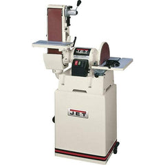 Jet - 48 Inch Long x 6 Inch Wide Belt, 12 Inch Diameter, Horizontal and Vertical Combination Sanding Machine - 2,500 Ft./min Belt Speed, 1-1/2 HP, Single Phase - Eagle Tool & Supply
