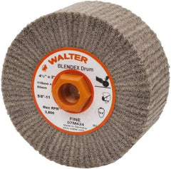 WALTER Surface Technologies - 4-1/2" Diam Aluminum Oxide Unmounted Flap Wheel - 5/8" Hole, 5/8-11 Thread, 2" Wide, Nonwoven, Fine Grade, 3,800 Max RPM - Eagle Tool & Supply