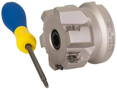 Iscar - 6 Inserts, 2" Cut Diam, 3/4" Arbor Diam, 0.39" Max Depth of Cut, Indexable Square-Shoulder Face Mill - 0/90° Lead Angle, 1.57" High, AP..1003.. & HM90 AP..1003.. Insert Compatibility, Series HM90 - Eagle Tool & Supply