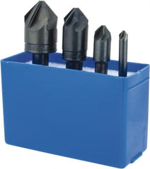 M.A. Ford - 4 Piece, 1/4 to 1" Head Diam, 82° Included Angle, Single End Countersink Set - Eagle Tool & Supply