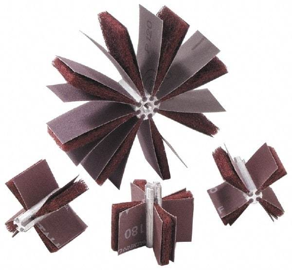 Merit Abrasives - 80 Grit, Nonwoven, Aluminum Oxide Bore Polisher - Medium Grade, 22,000 RPM, Polishes Bores with 1 to 1-1/2" Diam - Eagle Tool & Supply