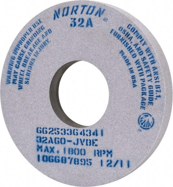 Norton - 14" Diam x 5" Hole x 1-1/2" Thick, J Hardness, 60 Grit Surface Grinding Wheel - Aluminum Oxide, Type 1, Medium Grade, 1,800 Max RPM, Vitrified Bond - Eagle Tool & Supply