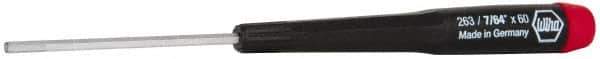 Wiha - 7/64" Precision Miniature Hex Driver - 2-23/64" Bade Length, Tapered Handle, 6-3/4" OAL - Eagle Tool & Supply