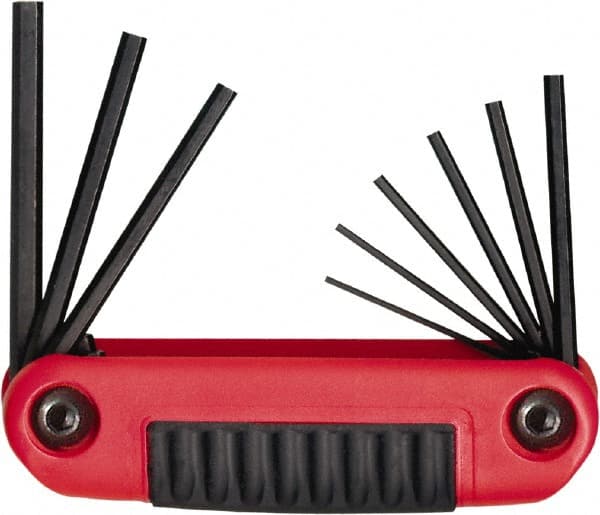Eklind - 9 Piece Fold-Up Hex Key Set - Eagle Tool & Supply