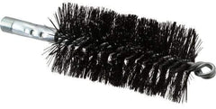 Schaefer Brush - 4-1/2" Brush Length, 2-1/4" Diam, Double Stem, Double Spiral Tube Brush - 7-1/2" Long, Tempered Steel Wire, 1/4" NPT Male Connection - Eagle Tool & Supply