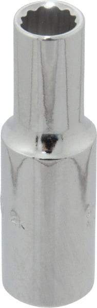 Proto - 3/8" Drive, Deep Hand Socket - 12 Points, 2-1/8" OAL, Chrome Finish - Eagle Tool & Supply