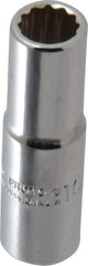 Proto - 3/8" Drive, Deep Hand Socket - 12 Points, 2-1/8" OAL, Chrome Finish - Eagle Tool & Supply