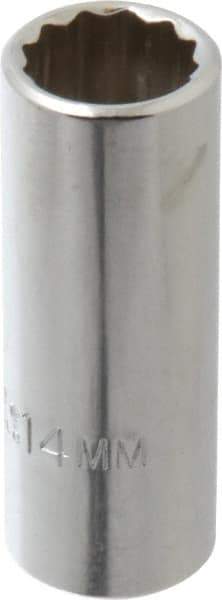 Proto - 3/8" Drive, Deep Hand Socket - 12 Points, 2-1/8" OAL, Chrome Finish - Eagle Tool & Supply