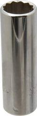 Proto - 3/8" Drive, Deep Hand Socket - 12 Points, 2-3/4" OAL, Chrome Finish - Eagle Tool & Supply