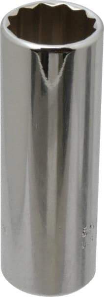 Proto - 3/8" Drive, Deep Hand Socket - 12 Points, 2-3/4" OAL, Chrome Finish - Eagle Tool & Supply