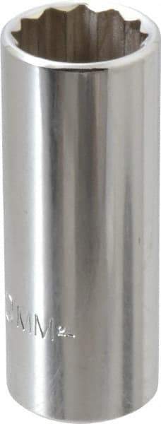 Proto - 3/8" Drive, Deep Hand Socket - 12 Points, 2-3/4" OAL, Chrome Finish - Eagle Tool & Supply