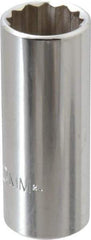 Proto - 3/8" Drive, Deep Hand Socket - 12 Points, 2-3/4" OAL, Chrome Finish - Eagle Tool & Supply