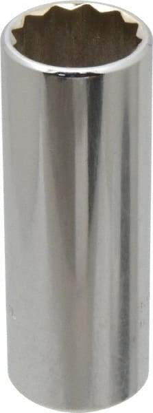 Proto - 3/8" Drive, Deep Hand Socket - 12 Points, 2-3/4" OAL, Chrome Finish - Eagle Tool & Supply