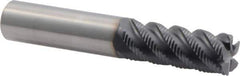 Niagara Cutter - 1/2" Diam, Fine Pitch, 1-1/4" LOC, 5 Flute Solid Carbide Corner Chamfer Roughing End Mill - TiAlN Finish, 3" OAL, 1/2" Shank Diam, Single End, Centercutting, 45° Helix - Eagle Tool & Supply